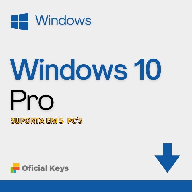 Windows 10 Pro:  Licença Original, Vitalícia, com Envio Imediato e Nota Fiscal Inclusa