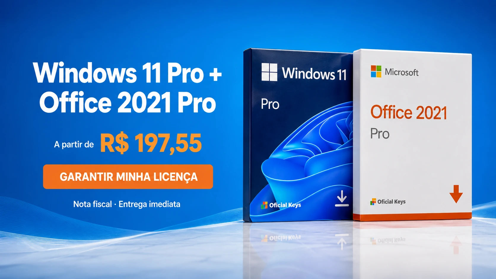Windows 11 Pro + Office 2021 Pro, a partir de R$ 197,55